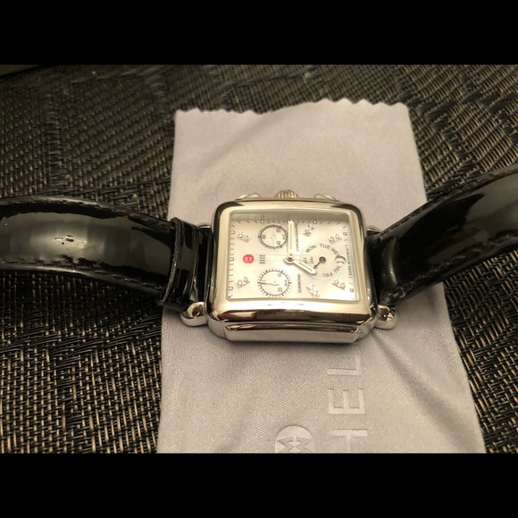 Michele Deco Diamond Chronograph 33 mm (Black Band Included) - Picture 6 of 10